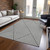 9' X 12' White And Black Geometric Washable Indoor Outdoor Area Rug