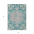 9' X 12' Teal Blue Floral Medallion Washable Indoor Outdoor Area Rug