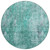 8' Teal Blue Green And Gray Round Abstract Washable Indoor Outdoor Area Rug