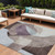 10' X 14' Brown And Taupe Abstract Washable Indoor Outdoor Area Rug - Brown, Taupe
