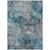 9' X 12' Teal Blue And Navy Blue Abstract Washable Indoor Outdoor Area Rug