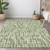 9' X 12' Green And Ivory Tribal Washable Indoor Outdoor Area Rug