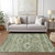 10' X 14' Olive Green And Fern Green Southwestern Washable Indoor Outdoor Area Rug