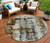 8' Taupe And Ivory Round Abstract Washable Indoor Outdoor Area Rug - Taupe, Ivory