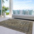 10' X 14' Brown And Denim Blue Medallion Washable Indoor Outdoor Area Rug