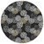 8' Black Gray And Ivory Round Polka Dot Washable Indoor Outdoor Area Rug