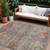 8' X 10' Gray Tan And Terra Cotta Floral Washable Indoor Outdoor Area Rug