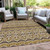 10' X 14' Gold Brown And Beige Moroccan Washable Indoor Outdoor Area Rug