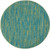 4' Blue And Green Round Striped Non Skid Indoor Outdoor Area Rug - 606114458197