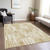 9' X 12' Gold Beige And Ivory Abstract Washable Indoor Outdoor Area Rug - Gold, Beige, Ivory
