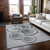 8' X 10' Gray and Black Faux Bois Washable Non Skid Indoor Outdoor Area Rug