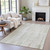 10' X 14' Sage And Ivory Striped Washable Indoor Outdoor Area Rug - Sage, Ivory