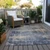 8' X 10' Denim Blue And Tan Abstract Washable Indoor Outdoor Area Rug