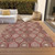 10' X 14' Orange Beige And Gray Floral Medallion Washable Indoor Outdoor Area Rug
