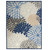 10' X 13' Blue Floral Non Skid Indoor Outdoor Area Rug - 606114454335