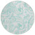 8' Turquoise And Ivory Round Paisley Washable Indoor Outdoor Area Rug - Turquoise, Ivory