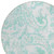 8' Turquoise And Ivory Round Paisley Washable Indoor Outdoor Area Rug - Turquoise, Ivory