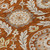8' Orange Taupe And Gold Round Floral Washable Indoor Outdoor Area Rug
