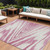 8' X 10' Blush And Ivory Abstract Washable Indoor Outdoor Area Rug