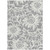 9' X 12' Gray and Ivory Floral Washable Non Skid Indoor Outdoor Area Rug