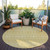 8' Gold Ivory And Taupe Round Tribal Washable Indoor Outdoor Area Rug