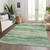 9' X 12' Green Striped Washable Indoor Outdoor Area Rug