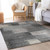 8' X 10' Charcoal Gray And Silver Abstract Washable Indoor Outdoor Area Rug - Charcoal, Gray, Silver