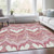 8' X 10' Blush Mauve And Ivory Ikat Washable Indoor Outdoor Area Rug