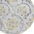 8' Silver Gray And Gold Round Floral Washable Indoor Outdoor Area Rug - Silver, Gray, Gold