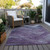 9' X 12' Purple And Gray Abstract Washable Indoor Outdoor Area Rug