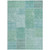 9' X 12' Teal Blue Sage And Green Patchwork Washable Indoor Outdoor Area Rug
