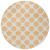 8' Peach And Ivory Round Polka Dot Washable Indoor Outdoor Area Rug