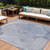 9' X 12' Sky Blue And Denim Blue Abstract Washable Indoor Outdoor Area Rug - Sky Blue, Denim Blue