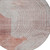 8' Salmon And Beige Round Geometric Washable Indoor Outdoor Area Rug - Salmon, Beige