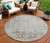 8' Chocolate Round Damask Washable Indoor Outdoor Area Rug