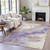 10' X 14' Purple And Gold Abstract Washable Indoor Outdoor Area Rug - 880016470741