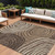 9' X 12' Brown And Taupe Abstract Washable Indoor Outdoor Area Rug Transitional Style - Brown, Taupe Color