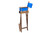23" Blue and Brown Solid Wood Indoor Outdoor Director Chair