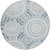 8' Blue And Ivory Round Geometric Washable Indoor Outdoor Area Rug Transitional Style - Blue, Ivory Color