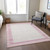 9' X 12' Pink And Ivory Striped Washable Indoor Outdoor Area Rug Transitional Style - Pink, Ivory Color
