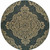 8' Round Black Round Oriental Stain Resistant Indoor Outdoor Area Rug - 606114582823