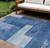 9' X 12' Navy Blue And Sky Blue Geometric Washable Indoor Outdoor Area Rug Transitional Style - Navy Blue, Sky Blue Color
