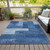 9' X 12' Navy Blue And Sky Blue Geometric Washable Indoor Outdoor Area Rug Transitional Style - Navy Blue, Sky Blue Color