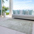 8' X 10' Linen Abstract Washable Indoor Outdoor Area Rug