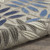 7’ x 10’ Gray and Blue Leaves Indoor Outdoor Area Rug - 4512822810508