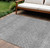 10' X 14' Gray And Silver Chevron Washable Indoor Outdoor Area Rug