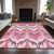 10' X 14' Pink Mauve And Orange Ikat Washable Indoor Outdoor Area Rug