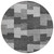 8' Gray Silver And Charcoal Round Geometric Washable Indoor Outdoor Area Rug