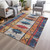 9' X 12' Navy Blue And Copper Tribal Washable Indoor Outdoor Area Rug