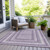 9' X 12' Lavender And Ivory Geometric Washable Indoor Outdoor Area Rug - Lavender, Ivory